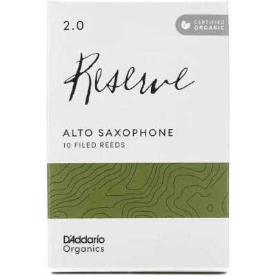 Abbildung von D&#039;Addario Organisch Reserve Alto Saxophon Stimmzungen Saxophonrohre Das erste und einzige Bio Schilfrohr 2.0 Stärke, 10 Packung
