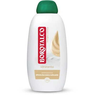 Abbildung von Borotalco Feuchtigkeitsspendendes Duschbad Vanille und Hafer, Körperschaum, feuchtigkeitsspendende aufrollende Formel, Borotalkum Wirkung auf die Haut, dermatologisch getestet, 600 ml Flasche