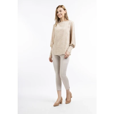 Abbildung von Dreimaster Blusenshirt Damen Hellbeige Weiss
