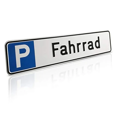 Abbildung von Betriebsausstattung24 Geprägtes Parkplatzschild aus Aluminium in Nummernschildform Fahrrad KFZ Kennzeichen für Ihren Parkplatz &amp; Stellplatz 52,0 x 11,0 cm