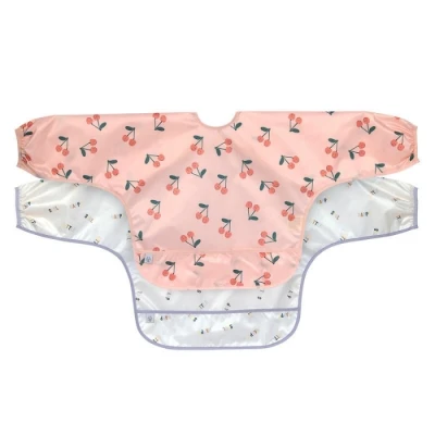 Abbildung von LÄSSIG Baby Langarmlätzchen Set (2 St.) zum Binden Auffangschutz/Long Sleeve Bib Happy Fruits Cherry