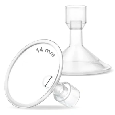 Abbildung von Maymom MyFit 14mm Small Shields, kompatibel mit Medela Milchpumpe, PersonalFit, Freestyle, Harmony, Maxi, Flex Anschluss, Anschluss an Weithals/Schmalverbinder, 2 Stück