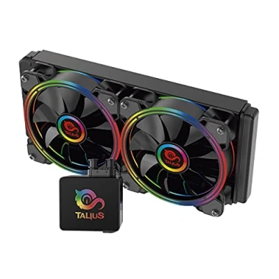 Abbildung von Talius Skadi Flüssigkühler für PC, RGB, CPU Kühler, kompatibel mit Intel AMD 240 mm Lüfter (2 Lüfter)