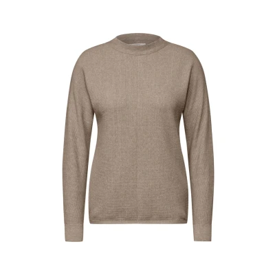 Abbildung von Cecil Strukturmix Dolman Strickpullover, Damen, Größe: Small, Beige