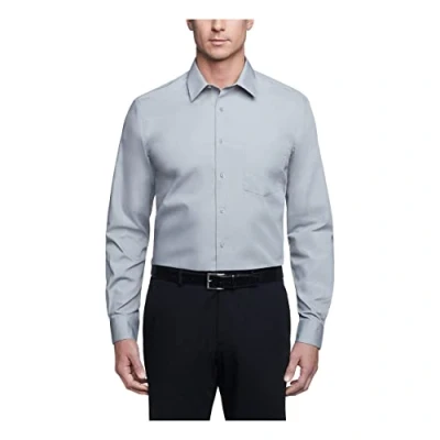 Abbildung von Van Heusen Herren Kleid Shirt Regular Fit Popeline Solid Klassisches Hemd, Grauer Stein, 39 cm Hals 91 94 Ärmel