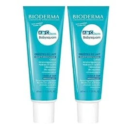 Abbildung von BIODERMA ABCderm Babysquam Eliminiert Milchschorf Intensive Feuchtigkeitsversorgung Reguliert die Talgproduktion Kopfhaut reinigen Duftfrei Hinterlässt kein fettiges Haar Set mit 2 x 40 ml