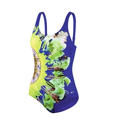 Abbildung von BECO Damen Badeanzug Schwimmanzug, B Cup Tropical Heat Mehrfarbig, blau, 40 EU