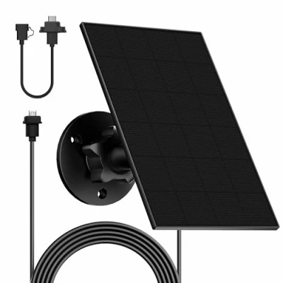 Abbildung von Solarpanel für Blink Kamera Outdoor, Kompatibel mit XT/XT2 Kamera&amp;SimpliSafe Kamera(Nicht enthalten), IP65 Outdoor(3rd Gen) Gummistecker