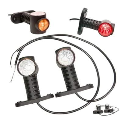 Abbildung von 2 x LED Gummi Begrenzungsleuchte Seitenleuchte 12V 24V mit E Prüfzeichen Positionsleuchte Auto LKW PKW Wohnwagen KFZ Lampe Leuchte Licht Weiß Rot Orange