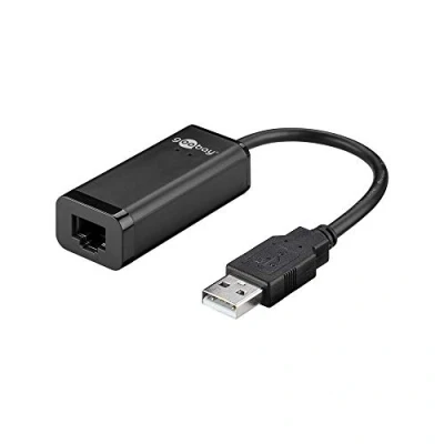 Abbildung von Goobay 38527 USB 2.0 Typ A zu Ethernet Konverter / RJ45 LAN Adapter für Voll Duplex Netzwerk Netzwerkadapter Internetadapter Schwarz