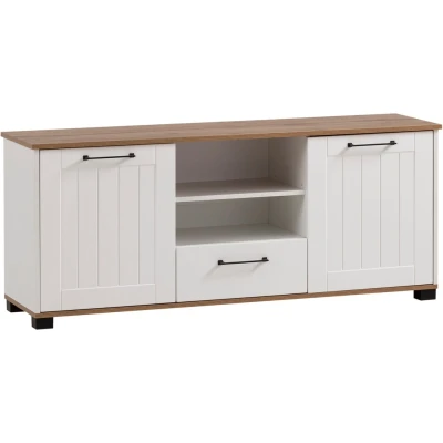 Abbildung von Schildmeyer TV Schrank &quot;Jelda, Breite 146 cm&quot;, Fronten in Landhausoptik, Holzdekor mit fühlbarer Struktur