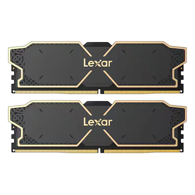 Abbildung von Lexar THOR OC 32GB Kit (2x16GB) DDR5 6000 Schwarz UDIMM Desktop Arbeitsspeicher mit Overclocking