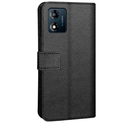 Abbildung von Just in Case Pu Leder Book Hülle Schwarz Motorola Moto E13