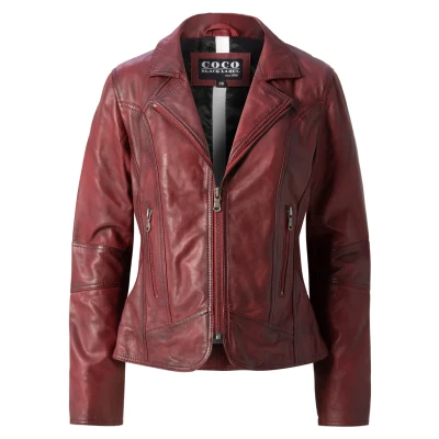 Abbildung von NO N4ME Lederjacke, Damen, Größe: 40, Dunkelrot
