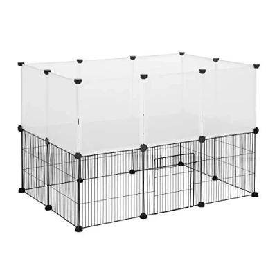 Abbildung von EUGAD Kleintierkäfig, mit Tür Doppelstöckig DIY 20 Platten Grau 107x72x72cm
