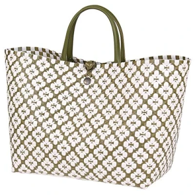 Abbildung von Handed By Shopper, Einkauftstasche, Tasche Motif Bag Shopper oliv/weiß Größe L 32 x 38 22 cm