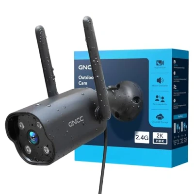 Abbildung von GNCC 2K Überwachungskamera Aussen WLAN, Kamera Überwachung WLAN IP Outdoor mit 2 Wege Audio, Infrarot Nachtsicht, 24/7 Aufnahme, Bewegungserkennung, IP65 wasserdicht, 2,4GHz, GT1ProB