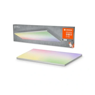 Abbildung von LEDVANCE Smarte LED Deckenleuchte, Panel für Innen mit WiFi Technologie, Lichtfarbe änderbar (3000K 6500K), RGB Farben änderbar, 1200mm x 300mm, Kompatibel Google und Alexa Voice Control, SMART+