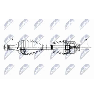 Abbildung von NTY NPW CT 077 Antriebswelle Vorderachse links 600 PEUGEOT: 3008 I, 308 I SW, 5008