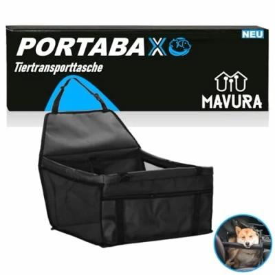 Abbildung von MAVURA Tiertransporttasche MPets Tiertransportbox Auto Hundetasche Haustier Hund Katze Tragetasche Transporttasche für Autositz schwarz