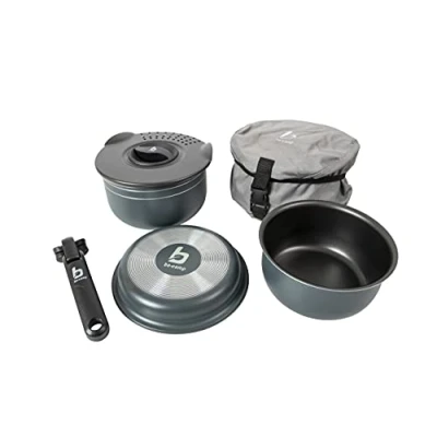 Abbildung von Bo Camp Kochset Trekking Aluminium Camping Kochgeschirr Alu Topf Pfanne 5 teilig