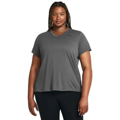 Abbildung von Under Armour Tech T Shirt für Damen, Kurzarm, V Ausschnitt, 1X