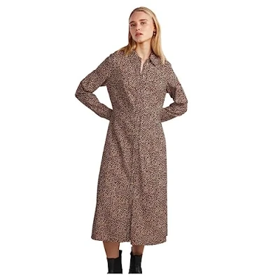 Abbildung von Pieces Pcnova MIDI Dress Blusenkleid, Damen, Größe: XS, Silver mink