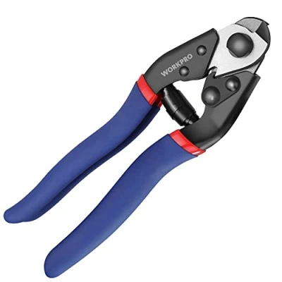Abbildung von WORKPRO Drahtseilschneider Drahtschneider 190mm, Drahtseilschere Kabelschneider, Chrom Vanadium Stahl, Schneiden für Drahtseil Edelstahl Seil Fahrrad Bremshebel Kabel Reparatur