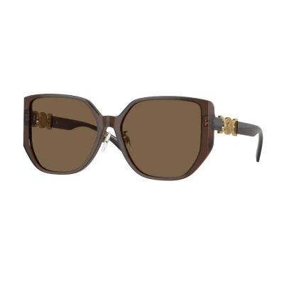 Abbildung von Versace Damen VE4449D 541673 Gläser SONNENBRILLEN Acetat Braun Quadratisch Normal
