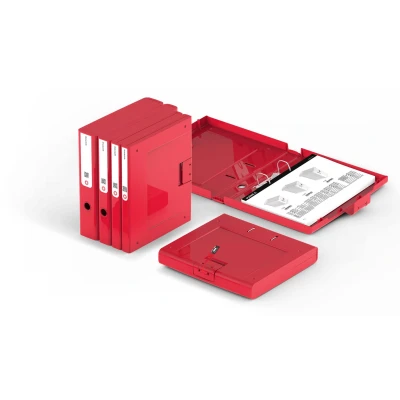Abbildung von 8x Moxom NewBinder + Mechanismus Etiketten 50 mm rot