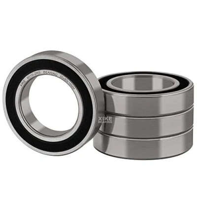 Abbildung von XiKe 4 Stück 6010 2RS Kugellager 50x80x16mm Gummi Doppeldichtung und Vorgeschmiert, 6010RS Chromstahl Rillenkugellager.