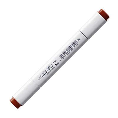 Abbildung von COPIC Classic Marker Typ E 09, Burnt Sienna, professioneller Layoutmarker, mit einer breiten und feinen Spitze