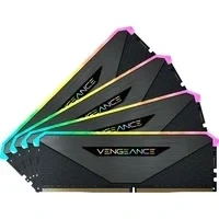 Abbildung von Corsair Vengeance RGB RT 128 GB (4 x 32 GB) DDR4 3.600MHz C18 Arbeitsspeicher (Dynamische Beleuchtung, Optimiert für AMD 300/400/500 Series, Kompatibilität mit Intel Series) Schwarz