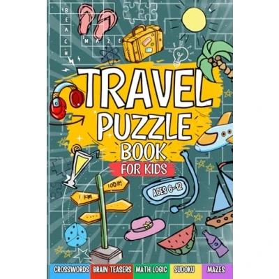 Abbildung von Travel Puzzle Book For Kids: Ideal Road Trips Includes Mazes, Word Searches, Sudoku, Crosswords And More
