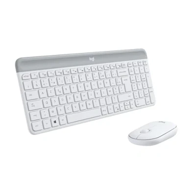 Abbildung von Logitech MK470 Slim Combo Kabelloses Tastatur Maus Set, 2.4 GHz Verbindung via Nano USB Empfänger, 10m Reichweite, 18 Monate Batterielaufzeit, PC/Laptop, Französisches AZERTY Layout Weiß