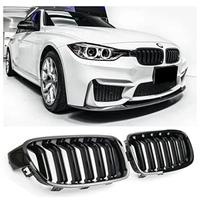 Abbildung von GCP PASST FÜR 3ER F30 F31 SPORT KÜHLERGRILL DOPPELSTEG GRILL GLANZ SCHWARZ