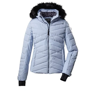 Abbildung von Killtec Damen Ksw 210 Wmn Qltd Jckt Skijacke Jacke in Daunenoptik mit abzippbarer Kapuze und Schneefang, hell stahlblau, 38 EU