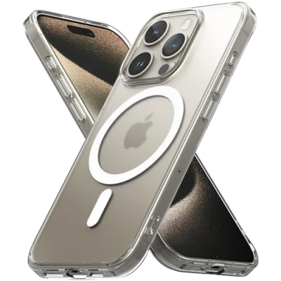 Abbildung von Ringke Fusion Magnetic Case Kompatibel mit iPhone 15 Pro Hülle MagSafe, Transluzente Frostklare Rückseite Anti Vergilbung Magnetische Handyhülle Matte Clear