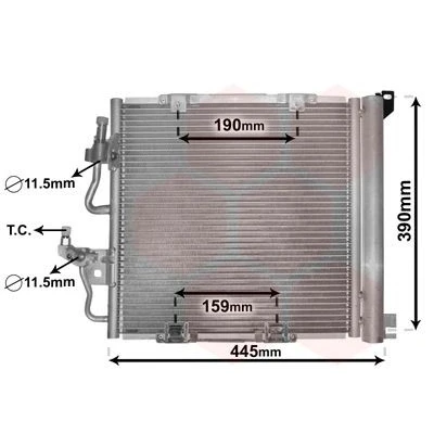 Abbildung von VAN WEZEL 37005368 Klimakondensator mit Trockner 11,5 Aluminium 375 OPEL: Zafira B, Astra H Caravan, Schrägheck