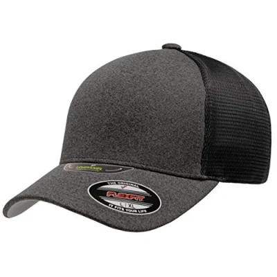 Abbildung von Flexfit Melange Unipanel Trucker Cap, Dunkelgrau/Schwarz, L/XL