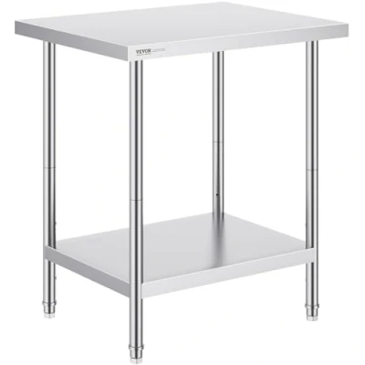 Abbildung von VEVOR Arbeitstisch Zubereitungstisch Edelstahl 610 x 762 864 mm, 318 kg Tragkraft