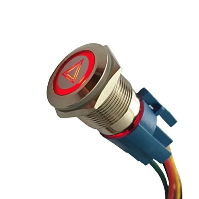 Abbildung von Mintice 19mm KFZ Kippschalter Wippschalter Druckschalter Schalter Drucktaster 12V Rot Licht Metall Notfall Gefahr Steckdose Stecker