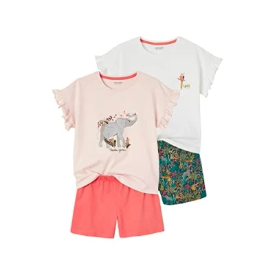 Abbildung von VERTBAUDET Basics Wild Mädchen Pyjashorts 2er Pack, Rosa, 8 Jahre