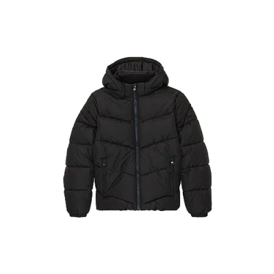 Abbildung von TOM TAILOR Jungen 1038540 Puffer Winterjacke mit Abnehmbarer Kapuze, 29999 Black, 128