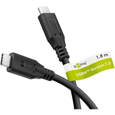 Abbildung von goobay USB C Gen 4 Kabel 240 W Schnellladekabel ultranschnelle 40 Gbits Datenübertragung (PD) / Typ Ladekabel Thunderbolt 3 &amp; Datenkabel/MacBook, iPad, HP, Dell 2m 74185