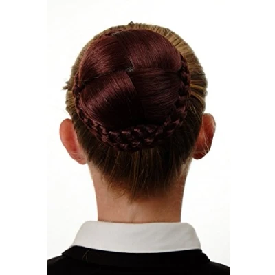 Abbildung von WIG ME UP N796 35 Dutt Haarteil aufwendig geflochten Haarknoten Tracht Steck Kamm Braun Rostbraun