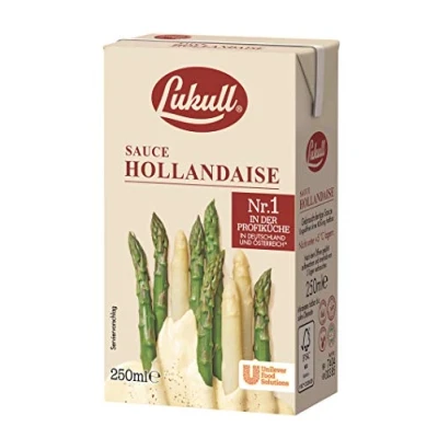 Abbildung von Lukull Sauce Hollandaise sofort einsetzbar, zart, cremig und gelingsicher, 1er Pack (12 x 250 ml)