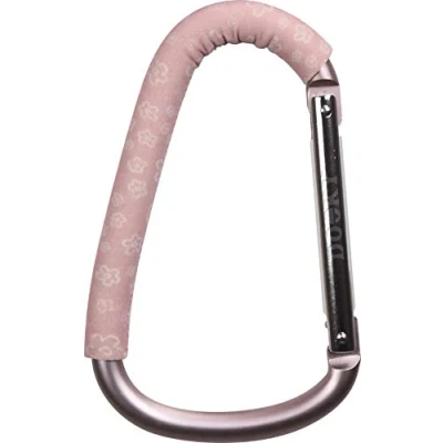 Abbildung von Original Dooky Universalhaken Floral für Babywagen oder Baggy Kinderwagenhaken den Alltag und Aufhängvorrichtung Kinderwagen, rosa