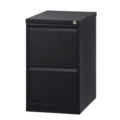 Abbildung von Bisley LIGHT Hängeregistraturschrank, einbahnig, DIN A4, 2 HR Schubladen, Metall, 633 Schwarz, 62.2 x 41.3 71.1 cm