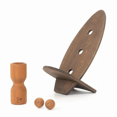 Abbildung von rollholz Balance Board Set klein Eiche dunkeles Brett 1 St